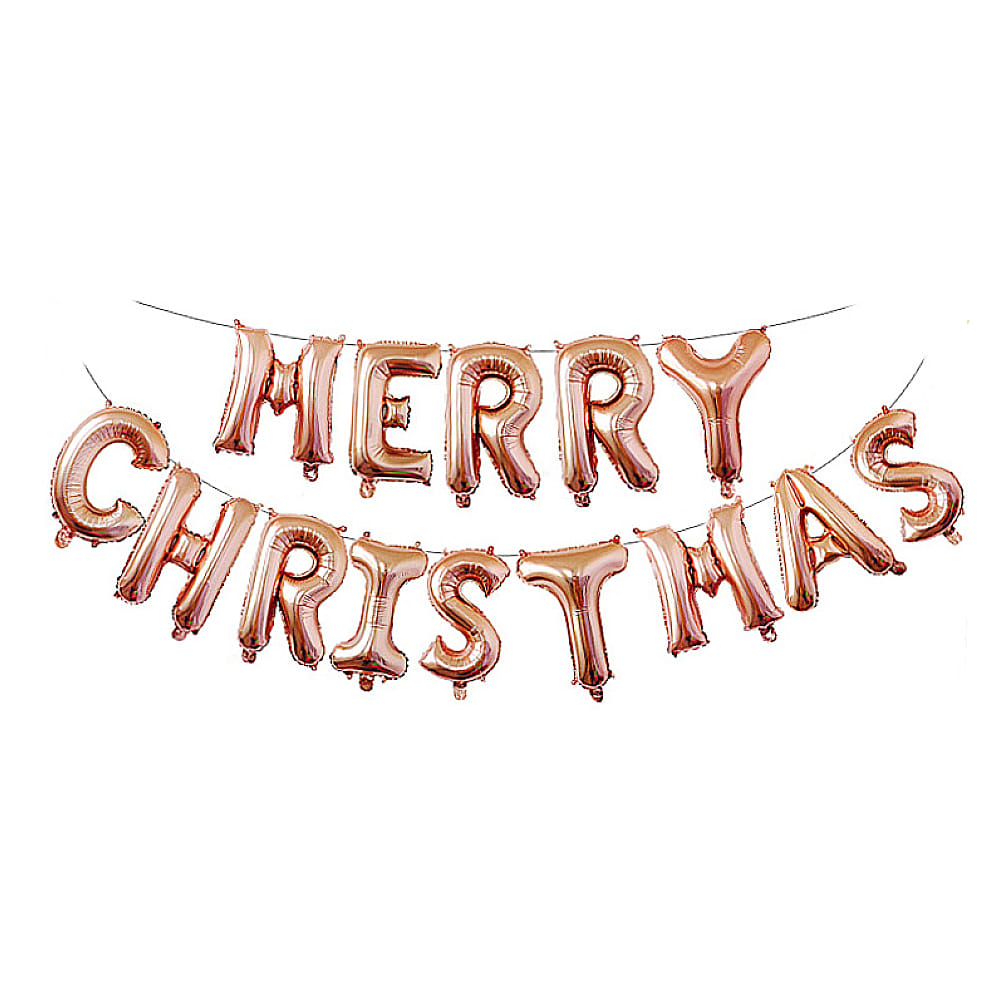 MERRYCHRISTMAS이니셜은박풍선세트(로즈골드)-크리스마스 풍선