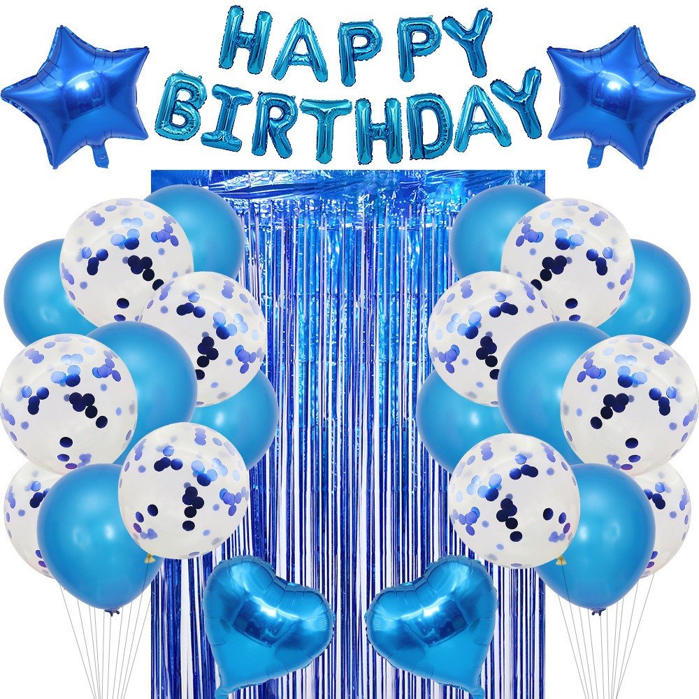 생일풀세트 풍선(블루) - 해피버스데이 파티풍선세트